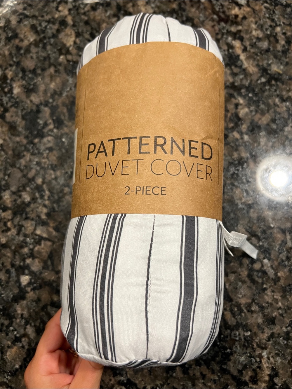 Bed Bath & Beyond White and Blue Striped Patterned Duvet Cover - 2-Piece